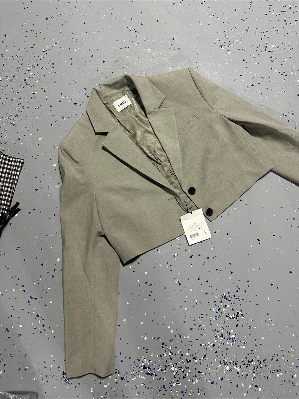 Cropped Women's Blazer Jacket in Light Gray